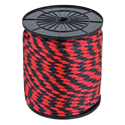 Cuerda negra trenzada sin alma de polietileno reciclado de 6 mm, 4 kg,  color negro